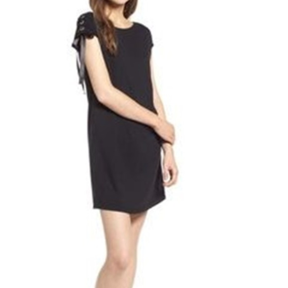 Sincerely Jules Ribbon Tie Black Dress Bow Shift M - Picture 1 of 6